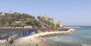 شاطئ مدينة يافا. 17 يونيو 2020 (الصورة Screen Grab)